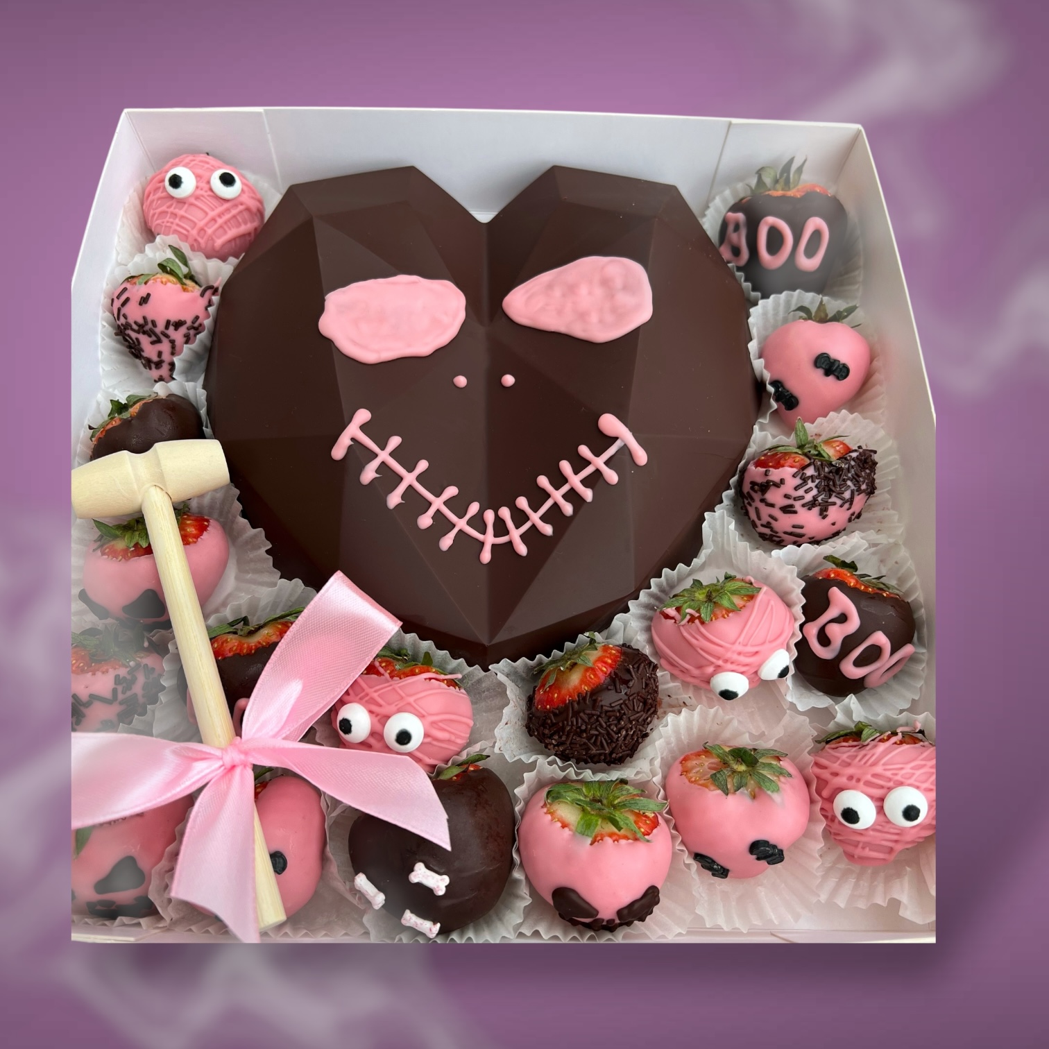 Rozbíjacie srdce Halloween - pink