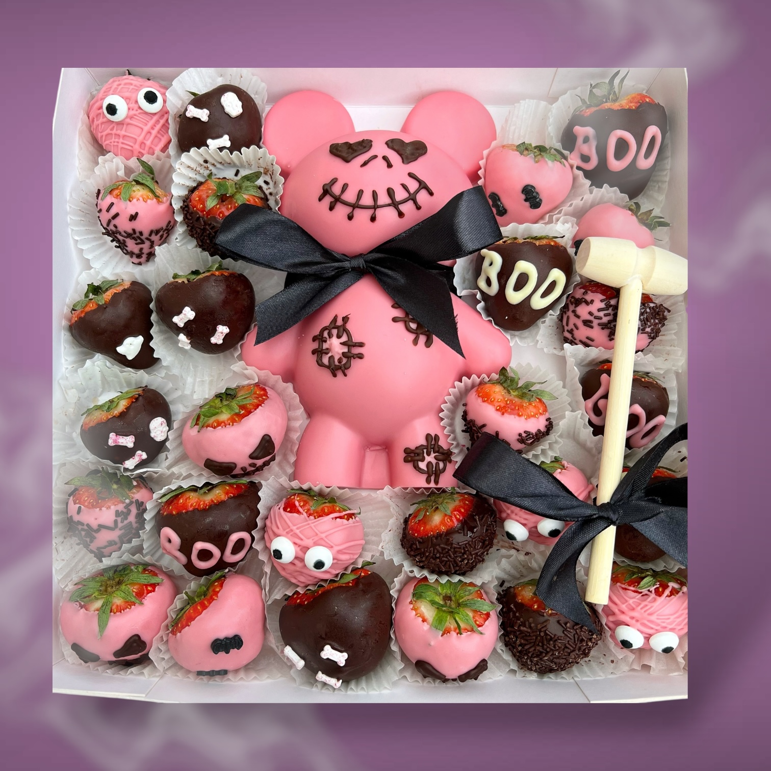 Rozbíjací macko Halloween - pink