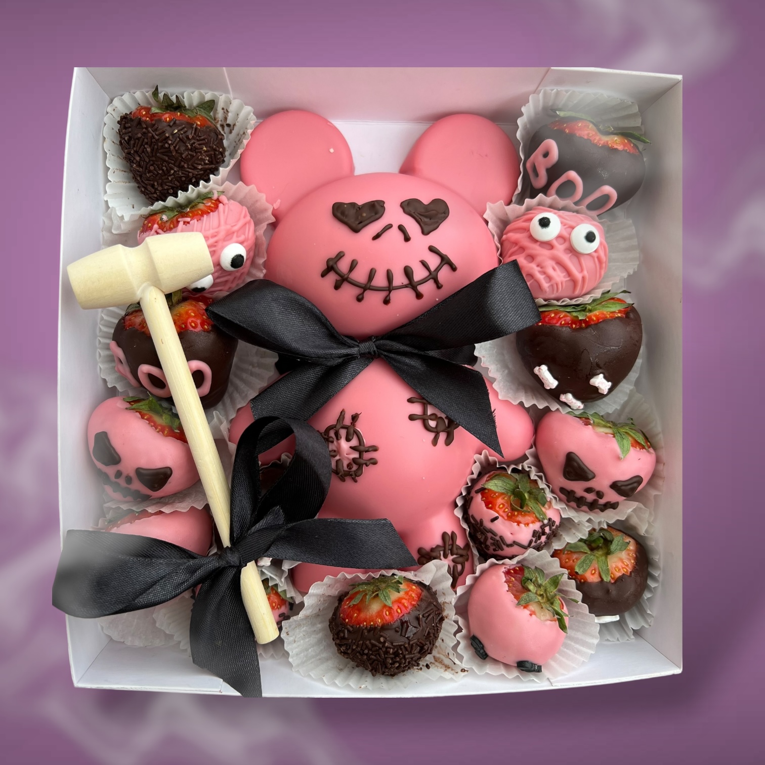 Rozbíjací macko mini Halloween - pink